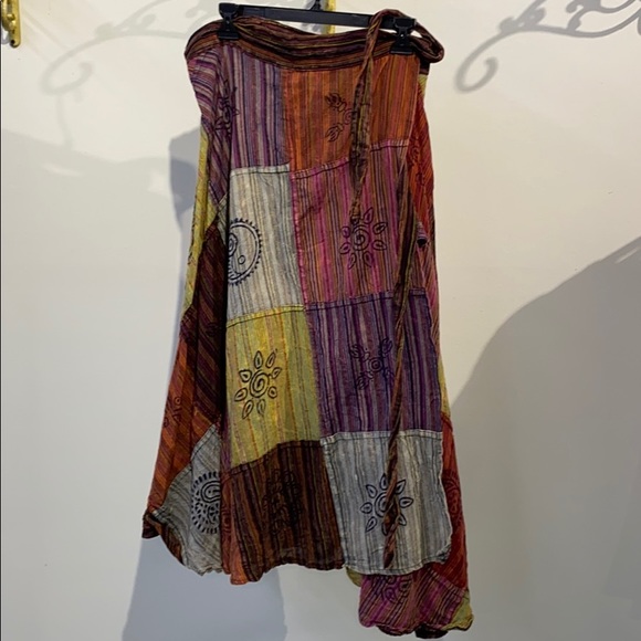 BoHo patchwork wrap skirt - Picture 1 of 3